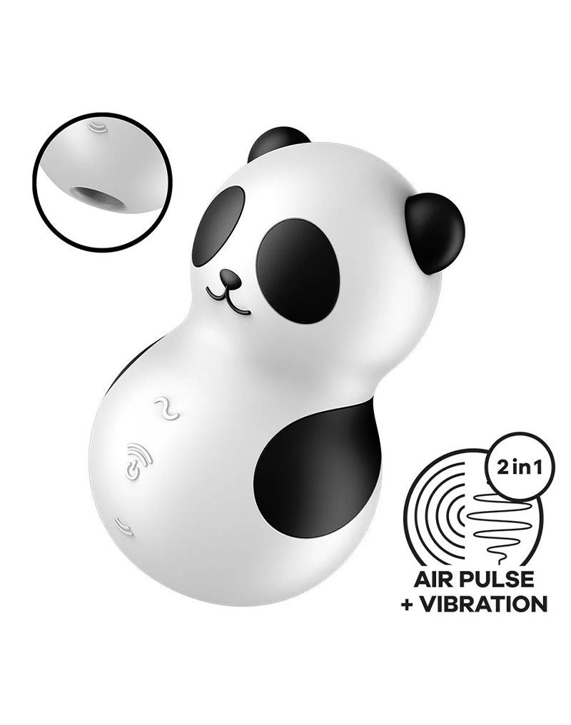 Satisfyer - Pocket Panda - Stimulateur clitoridien à air pulsé double - Noir & Blanc - Vibromasseur
