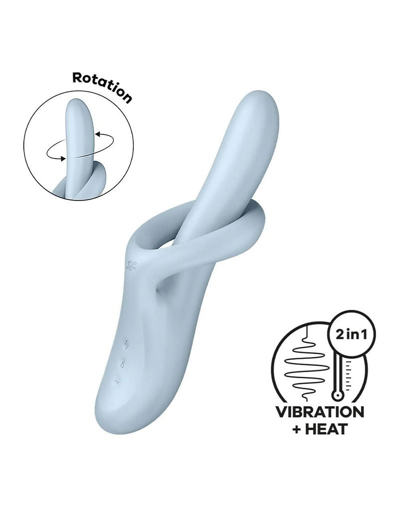 Satisfyer - Heat Flex 4 - Vibromasseur Lapin chauffant - Bleu