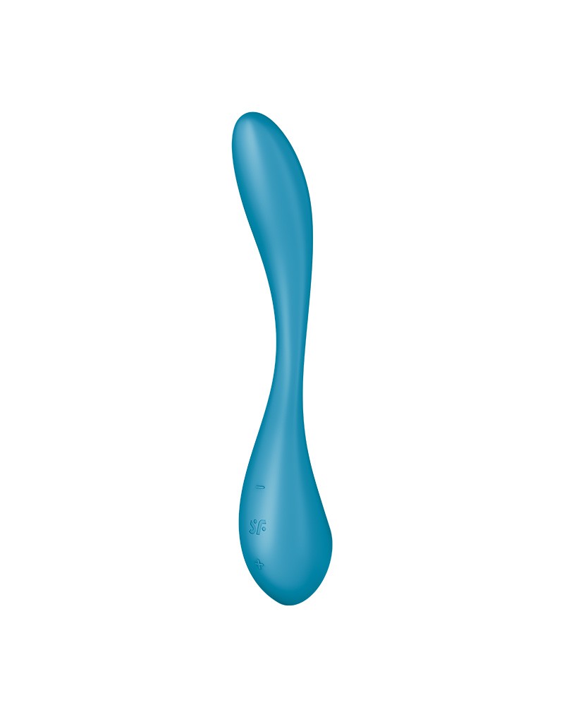 Satisfyer - point G Flex 5+ - Vibromasseur flexible pour point G (avec contrôle par application) - Bleu