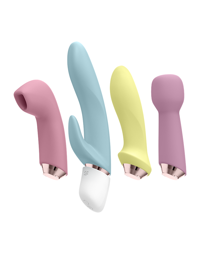 Satisfyer - Marvelous Four - Ensemble de Air Pulse + Vibromasseur - Multicolore - Stimulateur clitoridien à air pulsé