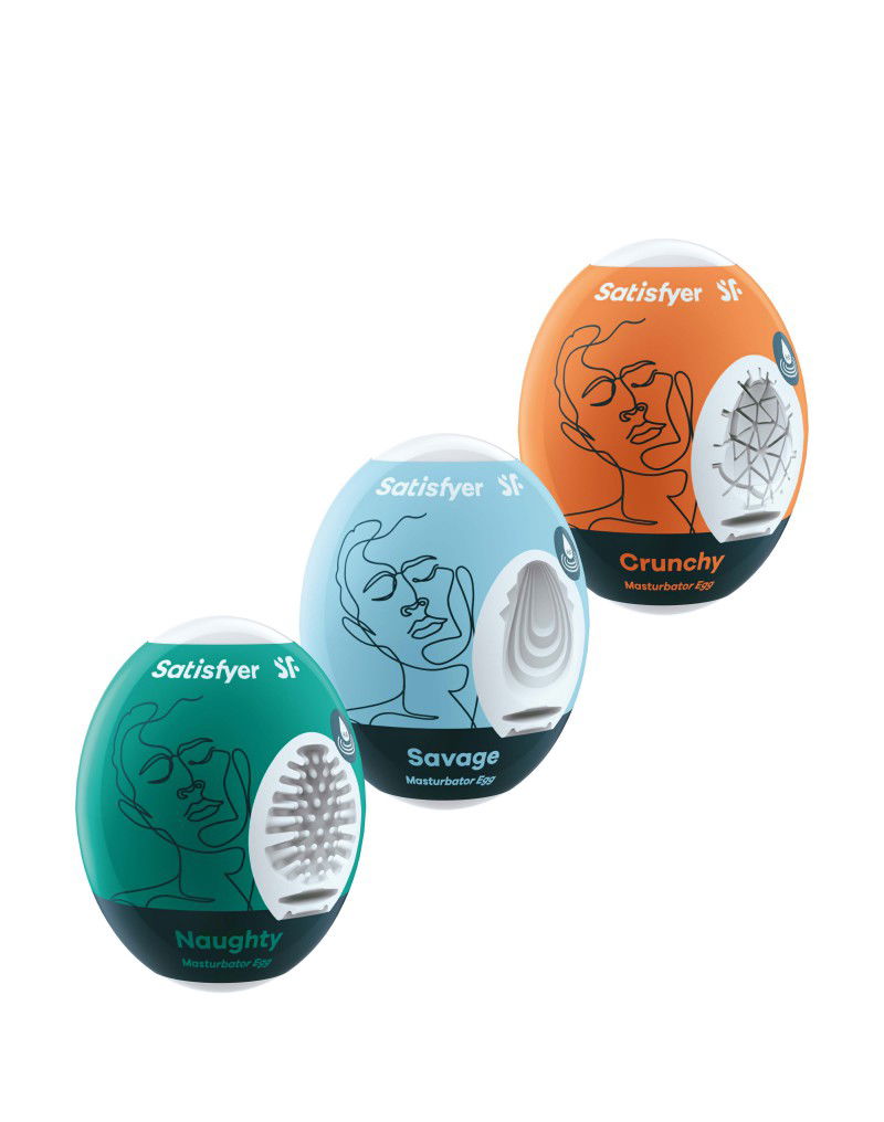 Satisfyer - Ensemble d'oeufs de masturbateur (3 pièces) - Naughty, Savage, Crunchy