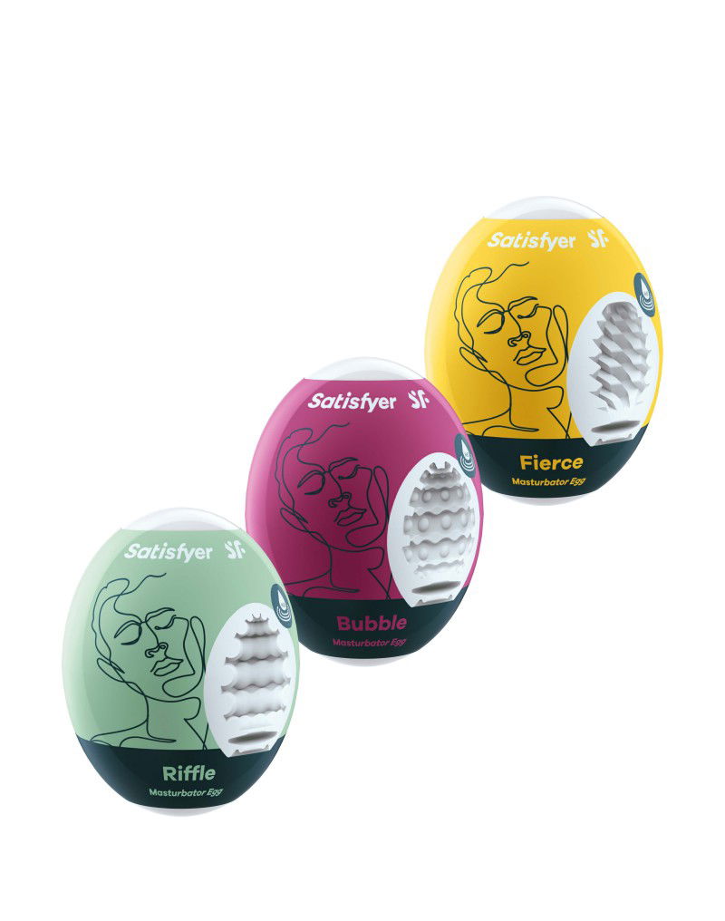 Satisfyer - Ensemble d'oeufs de masturbateur (3 pièces) - Riffle, Bubble, Fierce